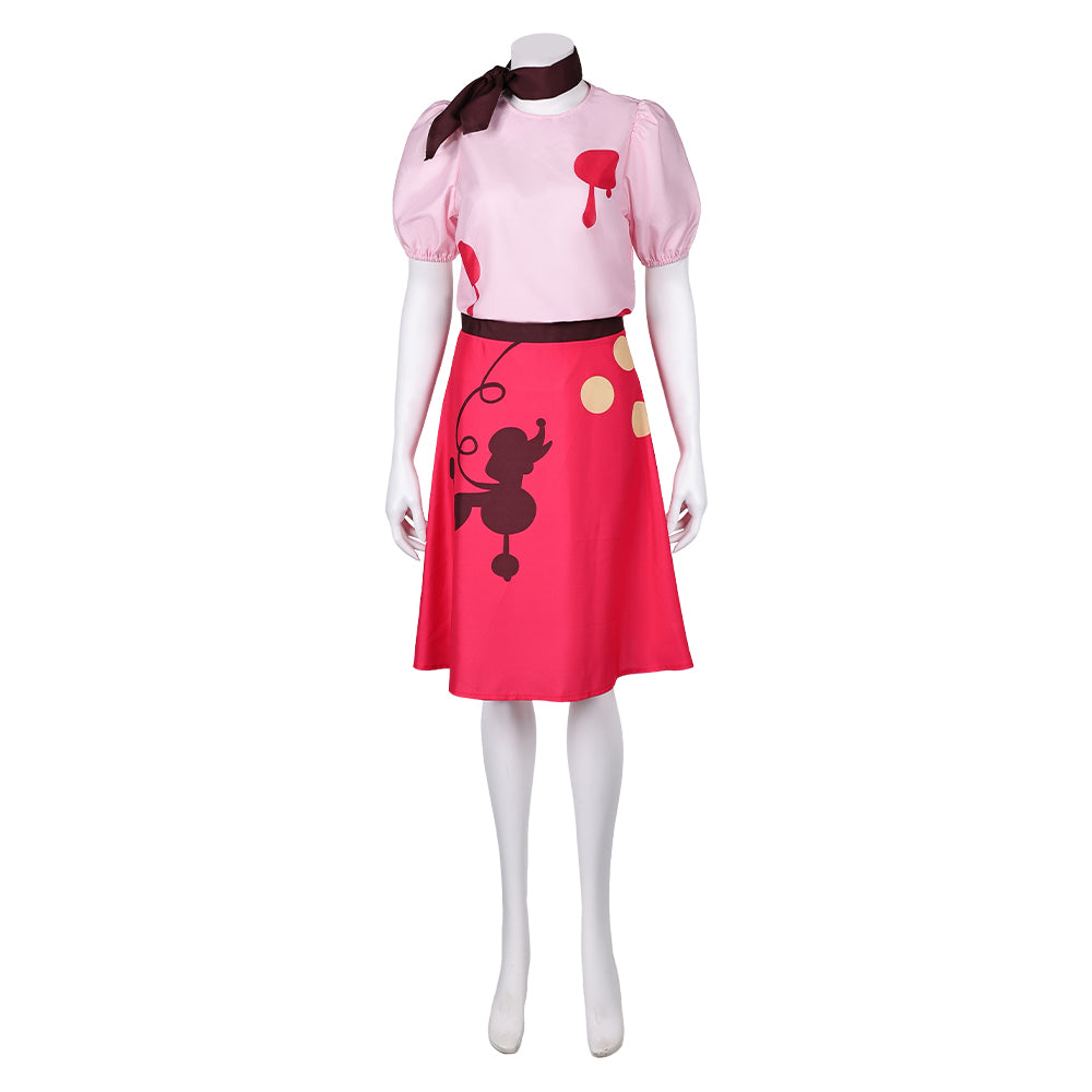 TV Hazbin Hotel (2024) Niffty Red And White Dress Outfits Cosplay Costume Halloween Carnival Suit