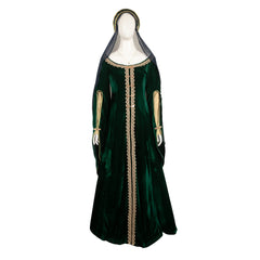 TV House Of The Dragon Season 2 (2024) Alicent Hightower Green Velvet Dress Outfits Cosplay Costume Halloween Carnival Suit 