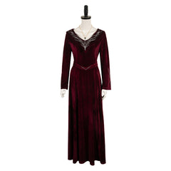 TV House Of The Dragon Season 2 (2024) Rhaenyra Targaryen Dark Red Dress Outfits Cosplay Costume Halloween Carnival Suit