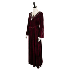 TV House Of The Dragon Season 2 (2024) Rhaenyra Targaryen Dark Red Dress Outfits Cosplay Costume Halloween Carnival Suit