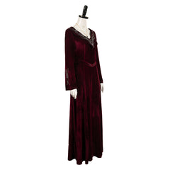 TV House Of The Dragon Season 2 (2024) Rhaenyra Targaryen Dark Red Dress Outfits Cosplay Costume Halloween Carnival Suit