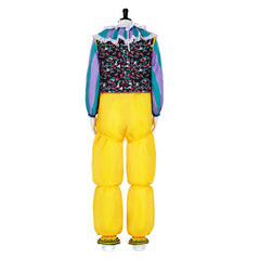 TV It 1990 Pennywise Yellow Jumpsuit Clown Outfits Cosplay Costume Halloween Carnival Suit 