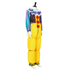 TV It 1990 Pennywise Yellow Jumpsuit Clown Outfits Cosplay Costume Halloween Carnival Suit 