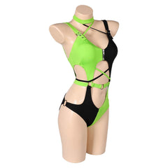 TV Kim Possible Shego Green Swimsuit Outfits Cosplay Costume Halloween Carnival Suit 