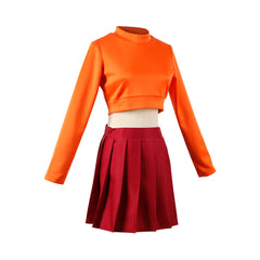 TV SCOOBY-DOO Velma Crop Top Dress Outfits ​Cosplay Costume Halloween Carnival Suit