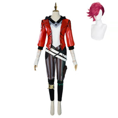 Arcane: League Of Legends Season 1 Vi Red Jacket Set Outfits Cosplay Costume