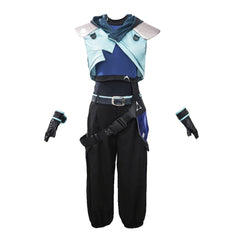 Valorant Jett Blue Set Outfits Cosplay Costume Halloween Carnival Party Suit 