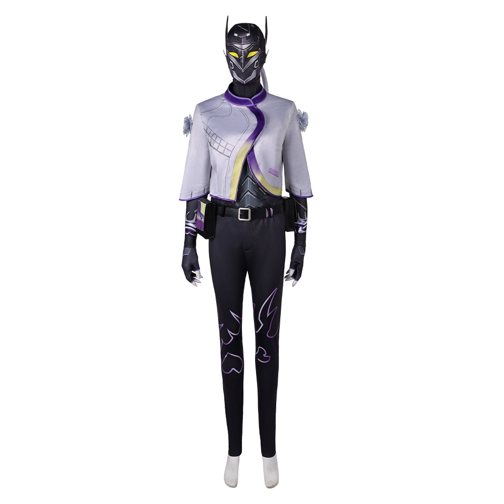 Valorant Vyse White Black Full Set Outfits Cosplay Costume