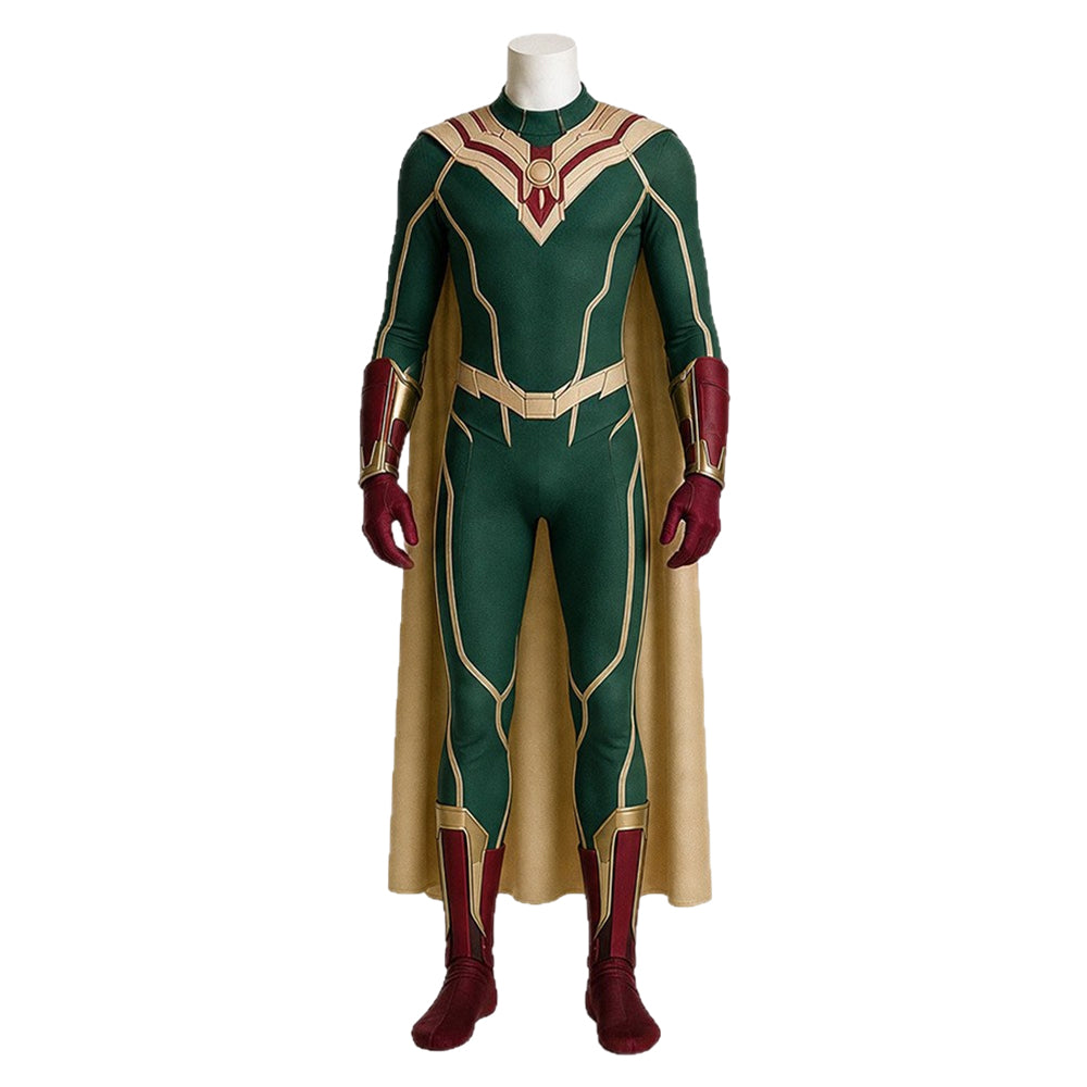 VisionQuest (2026) Vision Green Yellow Jumpsuit Outfits Cosplay Costume