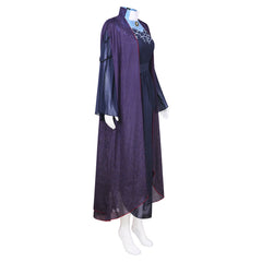 Wanda Vision Agatha Harkness Purple Blue Dress Set Outfits Cosplay Costume