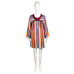 Wanda Vision Wanda Maximoff Pregnant Striped Dress Sleepwear Cosplay Costume 