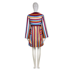 Wanda Vision Wanda Maximoff Pregnant Striped Dress Sleepwear Cosplay Costume 