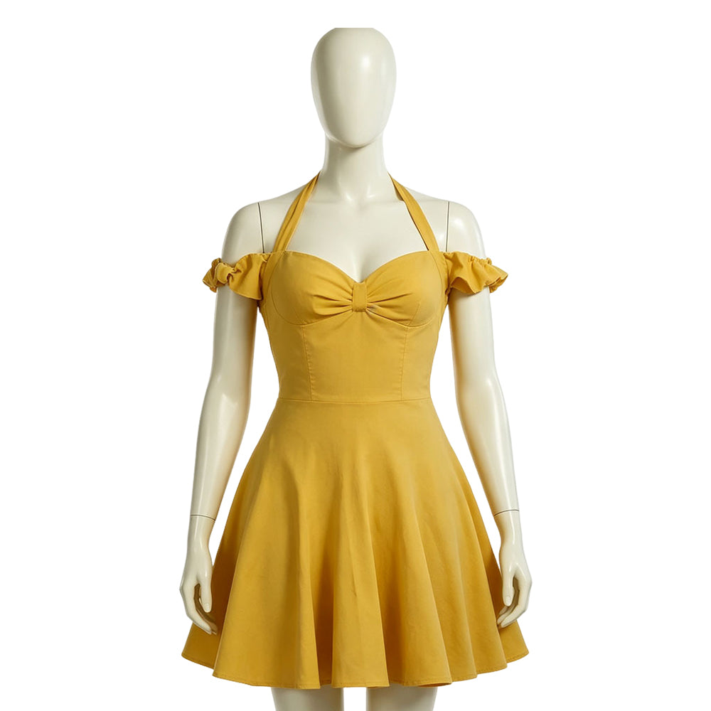 West Side Story 2021 Musical Anita Yellow Dress Outfits Cosplay Costume 