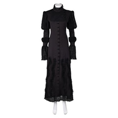 Wicked (2024) Elphaba Black Long Sleeves Dress Witch Outfits Cosplay Costume