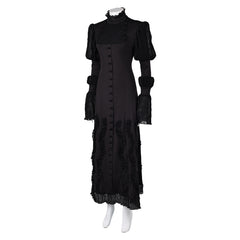 Wicked (2024) Elphaba Black Long Sleeves Dress Witch Outfits Cosplay Costume