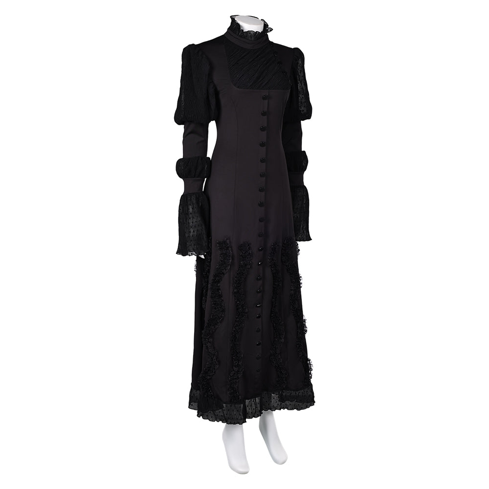 Wicked (2024) Elphaba Black Long Sleeves Dress Witch Outfits Halloween –  Coshduk