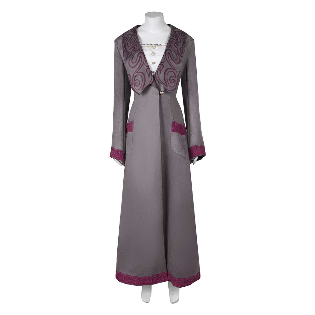 Wicked (2024) Elphaba Gray Dress Coat Outfits Cosplay Costume Halloween Carnival Suit 