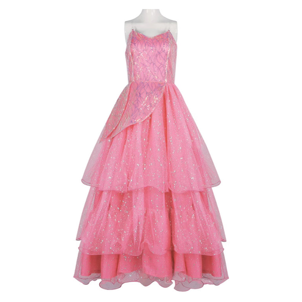 Wicked (2024) Galinda Pink Tulle Dress Outfits Cosplay Costume 