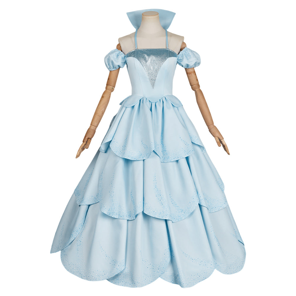 Wicked (2024) Glinda Musical Blue Dress Outfits Cosplay Costume 