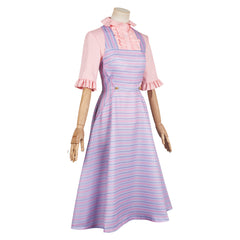 Wicked (2024) Glinda Pink Blue Striped Dress Outfits Cosplay Costume 