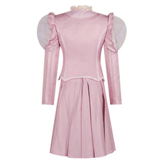 Wicked (2024) Glinda Pink Puffed Sleeves Set Outfits Cosplay Costume 