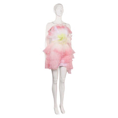 Wicked (2024) Glinda Pink White Flower Dress Outfits Cosplay Costume