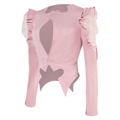 Wicked (2024) Glinda Puff Sleeve Pink Jacket Coat Outfits Cosplay Costume 