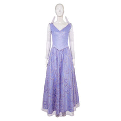 Wicked (2024) Glinda Purple Satin Top Skirt Outfits Cosplay Costume 