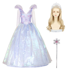 Wicked (2024) Glinda Purple White Dress Outfits Cosplay Costume Halloween Carnival Suit