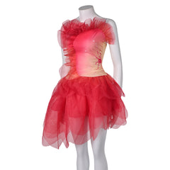 Wicked (2024) Glinda Red Flower Skirt Outfits Cosplay Costume 