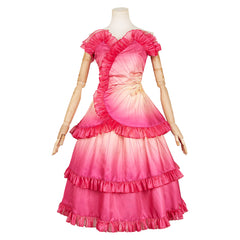 Wicked (2024) Glinda Red Pink Flower Dress Outfits Cosplay Costume