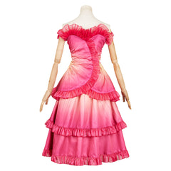 Wicked (2024) Glinda Red Pink Flower Dress Outfits Cosplay Costume