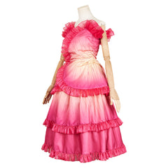 Wicked (2024) Glinda Red Pink Flower Dress Outfits Cosplay Costume