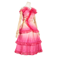 Wicked (2024) Glinda Red Pink Flower Dress Outfits Cosplay Costume