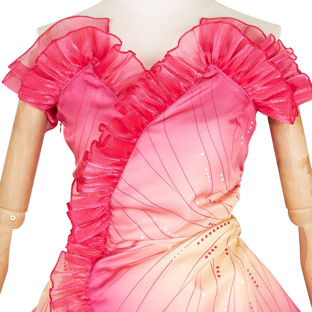 open lace back dress Luisa Belted Pleated Maxi Dress / Pink Ombre  Style Cheat