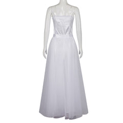 Wicked Glinda White Dress Set Outfits Cosplay Costume Carnival Suit 
