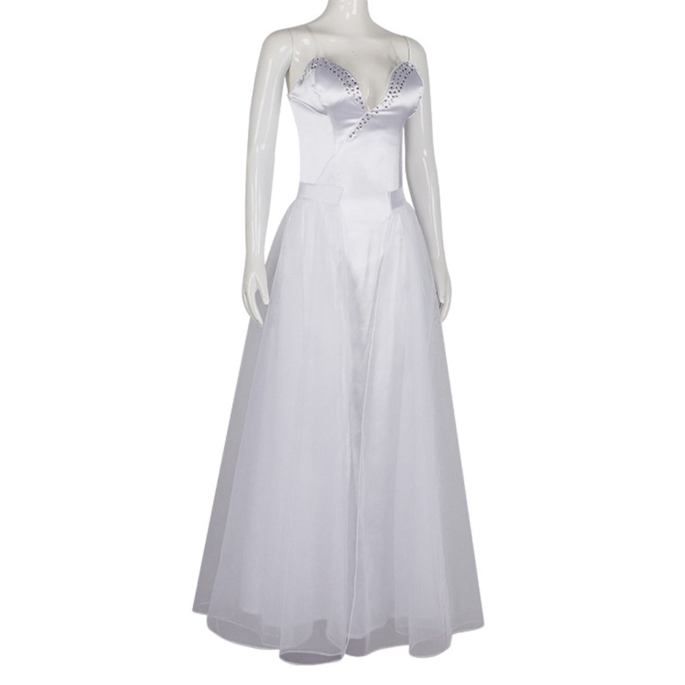 Wicked: For Good (2025) Glinda White Wedding Dress Set Outfits Cosplay – Coshduk