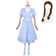 Wicked: For Good (2025) Dorothy Blue Gingham Dress Set Outfits Cosplay Costume