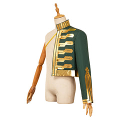 Wicked: For Good (2025) Fiyero Green One Shoulder Cape Jacket Cosplay Costume 