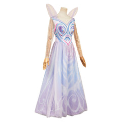 Wicked: For Good (2025) Glinda Blue Patterned Dress Cosplay Costume 
