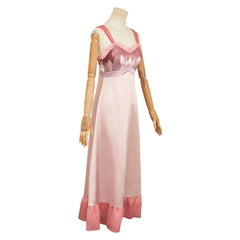Wicked: For Good (2025) Glinda Pink Satin Dress Sleepwear Cosplay Costume 