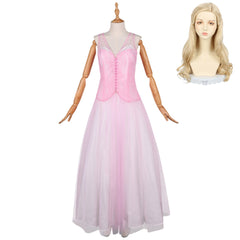 Wicked: For Good (2025) Glinda White Dress Pink Cardigan Set Outfits Cosplay Costume