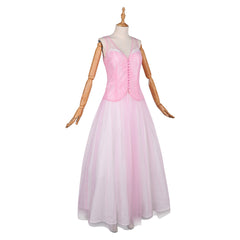 Wicked: For Good (2025) Glinda White Dress Pink Cardigan Set Outfits Cosplay Costume 