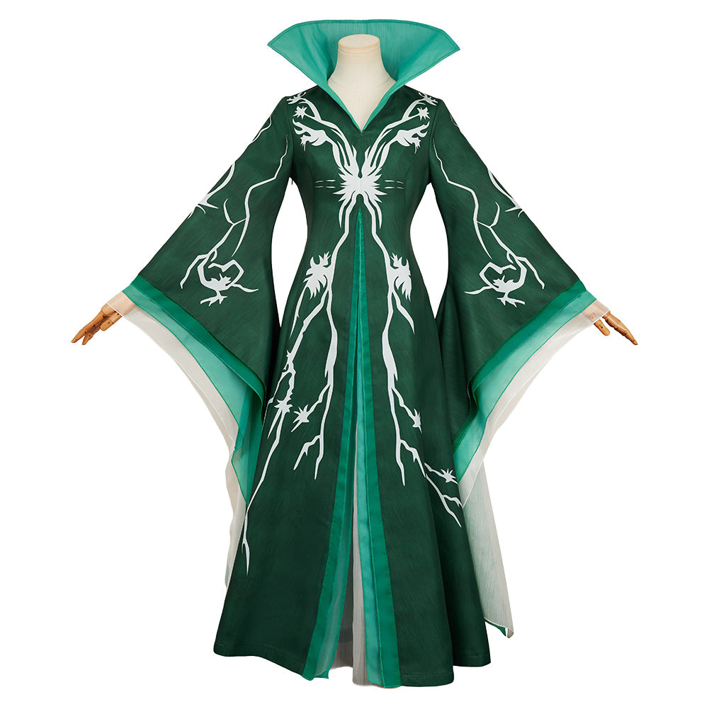 Wicked: For Good (2025) Madame Morrible Cyan Dress Outfits Cosplay Costume