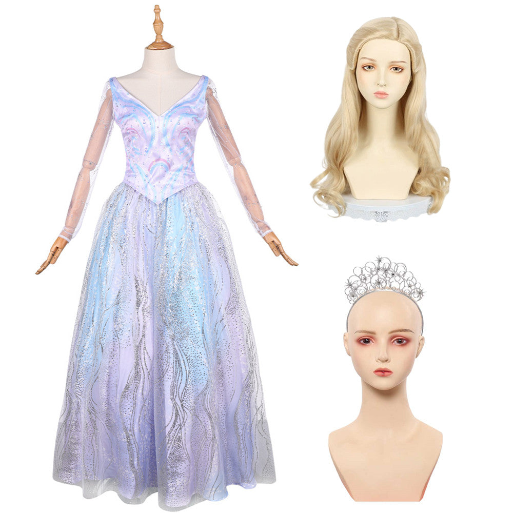 Wicked: For Good (2025) Glinda Blue Purple Skirt Set Outfits Cosplay Costume