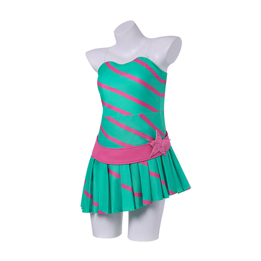 Winx Club Stella Green Pink Dress Set Outfits Cosplay Costume  Coshduk