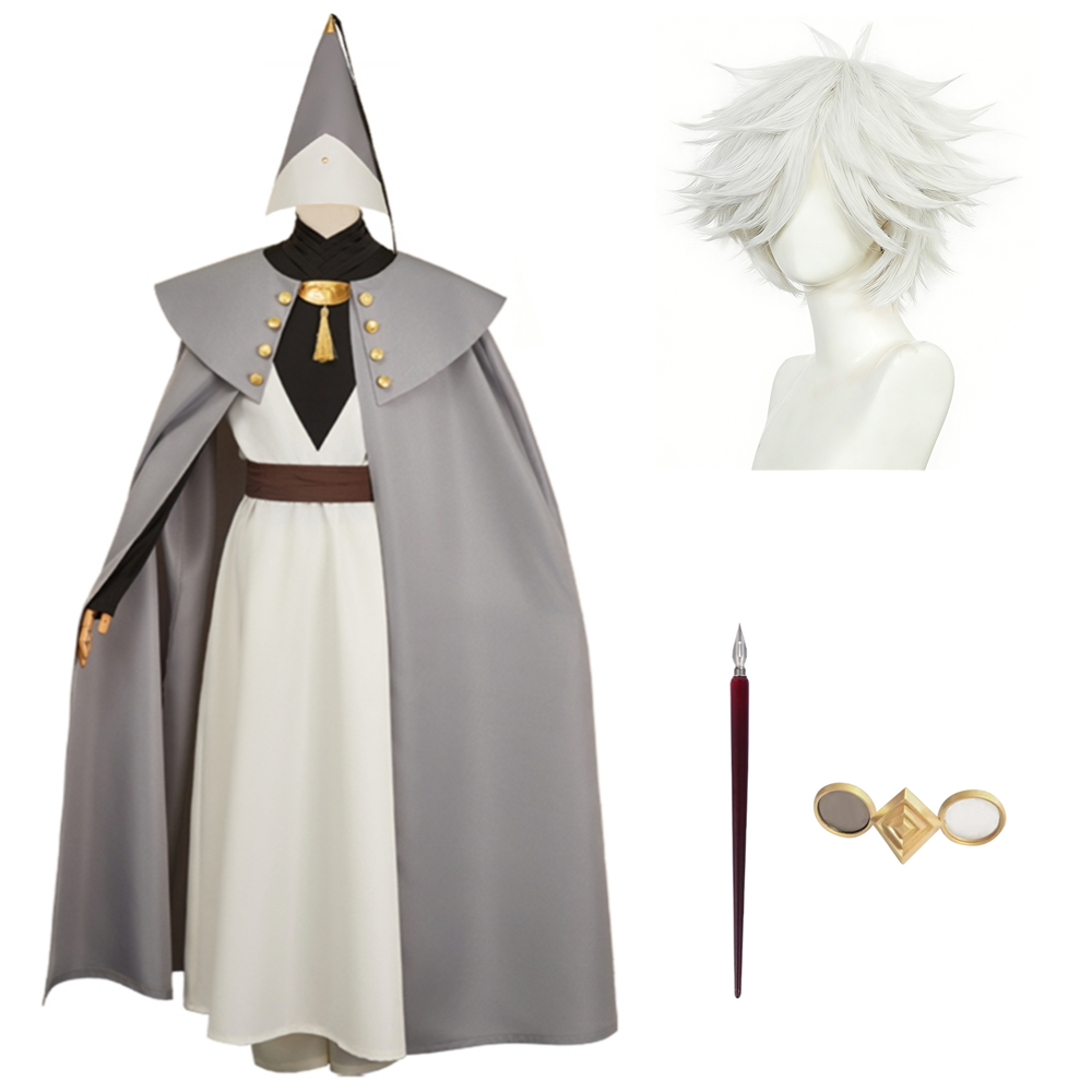 Witch Hat Atelier (2026) Qifrey Gray Cloak Robe Witch Set Outfits Cosplay Costume