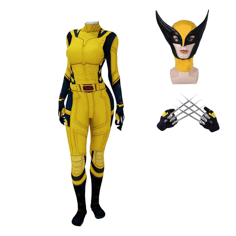 Movie Deadpool & Wolverine (2024) Women Wolverine Jumpsuit Outfits Cosplay Costume Halloween Carnival Suit