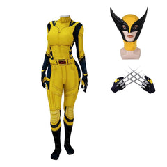 Movie Deadpool & Wolverine (2024) Women Wolverine Jumpsuit Outfits Cosplay Costume Halloween Carnival Suit