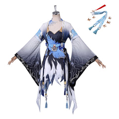 Wuthering Waves Yangyang Xuanling Blue Black Dress Set Outfits Cosplay Costume